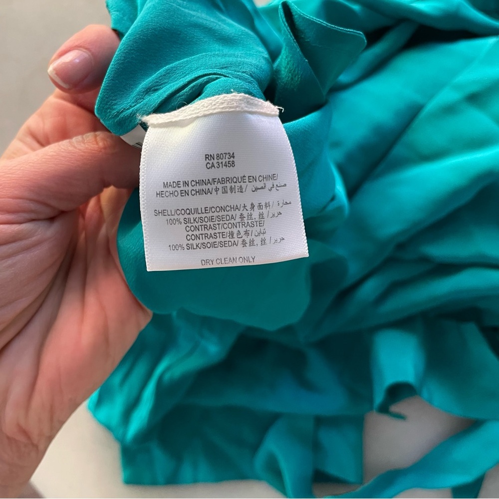 BCBG Teal Sleeveless Dress with Crochet Detail size L - Picture 4 of 4